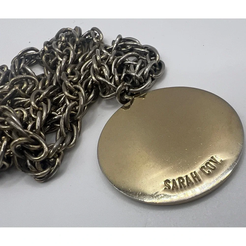 Vintage Sarah Coventry Sagittarius Zodiac Pendant Necklace Mixed Metal 22 Inch